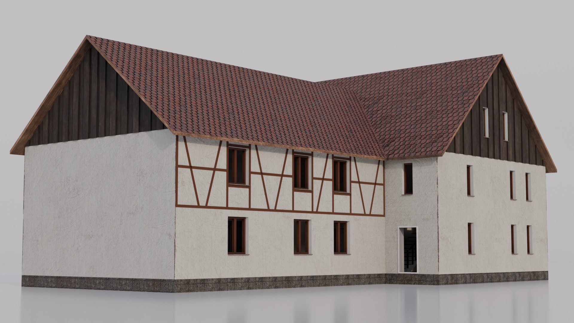 Hessische Wohnhäuser in Blender & Substance Painter